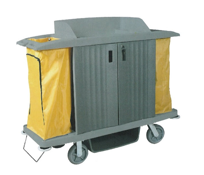 Housekeeping Cart with Locking Doors - High Capacity
