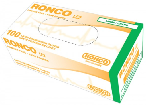 Ronco LE2 4 Mil Powder Free Latex Gloves (Medical Grade) - 10 Boxes/Case