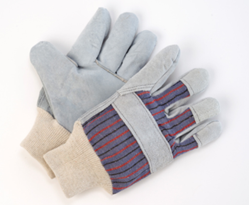 Cow Split Leather Gloves with a Knit Wrist - 12 Pairs/Pack