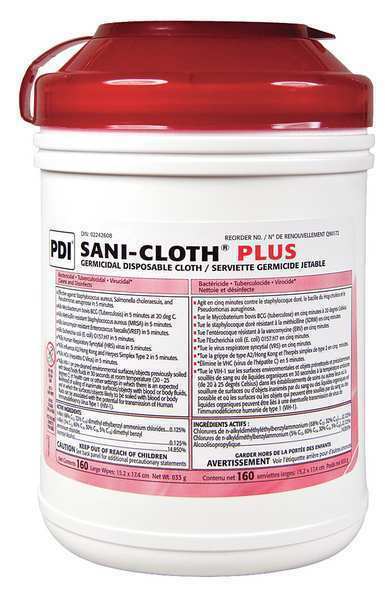 Sani-Cloth Plus Germicidal Disposable Cloth - 12 X 160 Wipes