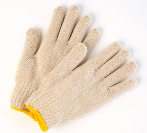 Poly/Cotton Natural String Knit Gloves - 12 Pairs/Pack