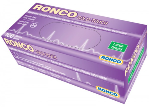 Ronco Gold Touch 5 Mil Synthetic Stretch Examination Gloves (Medical Grade) - 10 Boxes/Case