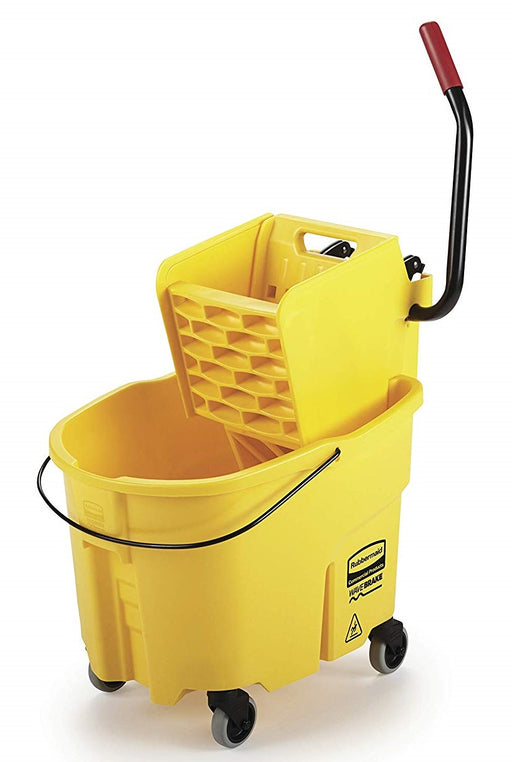 Rubbermaid Wavebrake Sidepress Yellow Bucket and Wringer - 26 qt