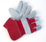 Men's Split Leather Gloves with Red Foam Liner - 12 Pairs/Pack